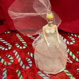 BR-Hallmark White Holiday Bride Ornament 1997
